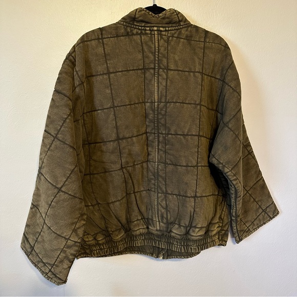 Free People Dolman Quilted Knit Jacket in Dusted Military - Picture 4 of 7